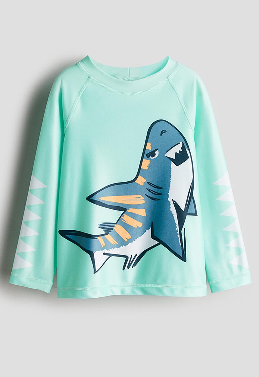 H&M - Upf 50 swim top - light green shark