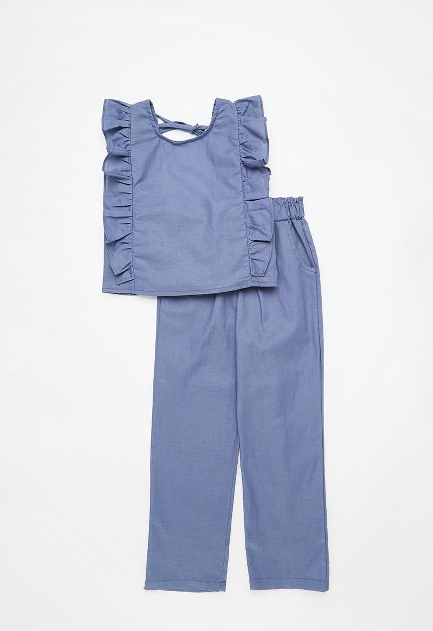 Pop Candy - Frilled top and bottom set - blue