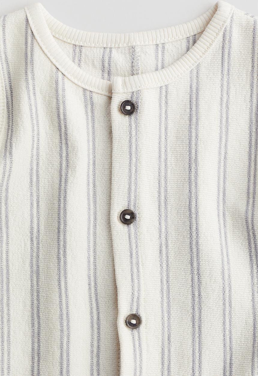 H&M - Cotton romper suit - white striped