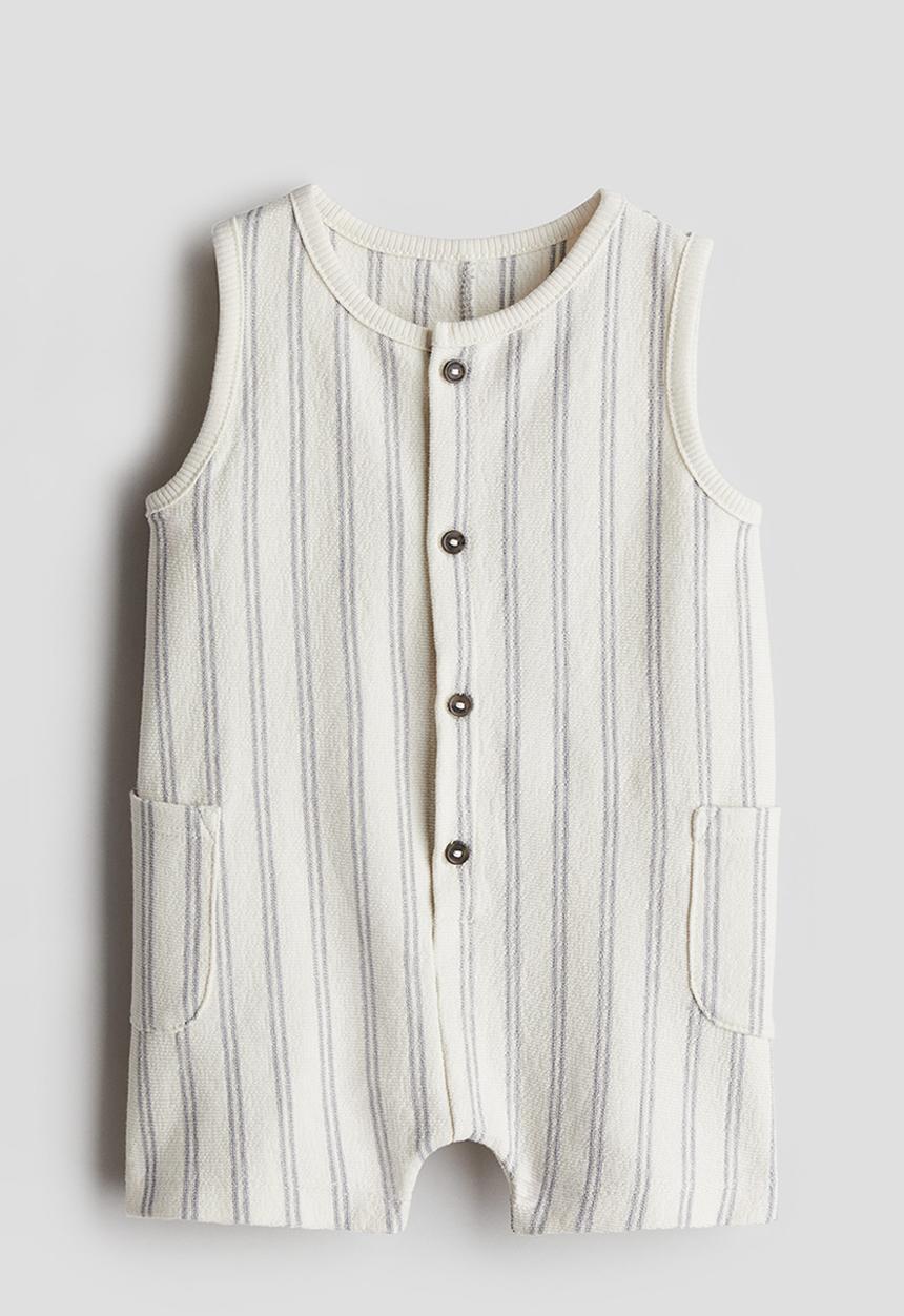 H&M - Cotton romper suit - white striped