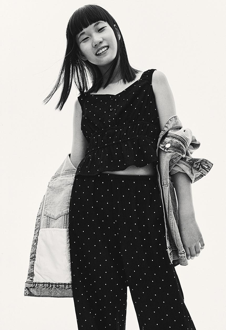 H&M - 2-Piece crêpe set - black spotted