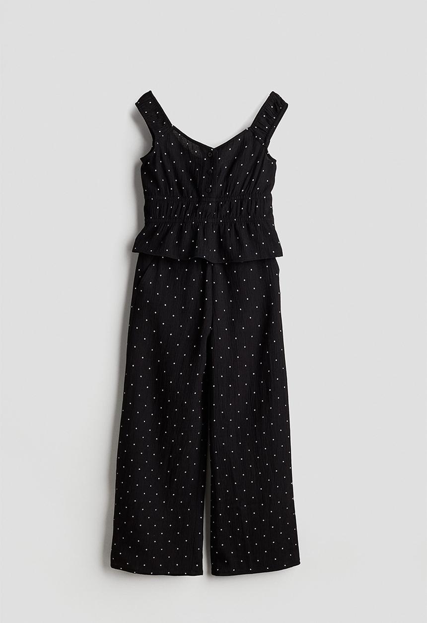 H&M - 2-Piece crêpe set - black spotted