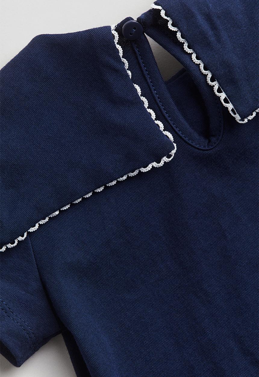 H&M - Collared jersey top - navy blue