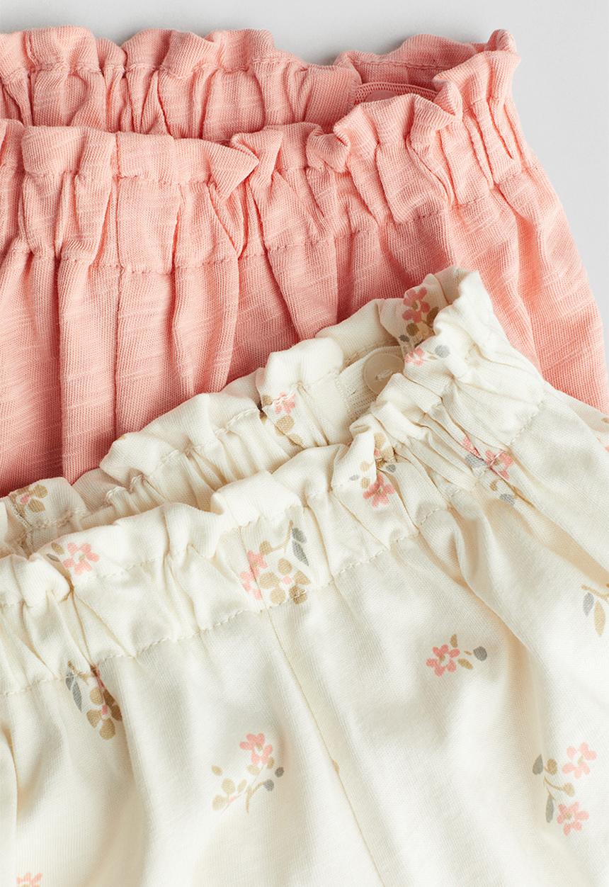 H&M - 2-Pack cotton bloomers - coral & white