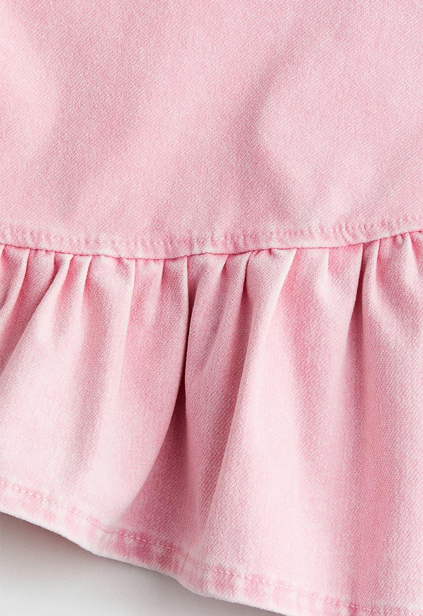 H&M - Flounced denim-look skirt - light pink