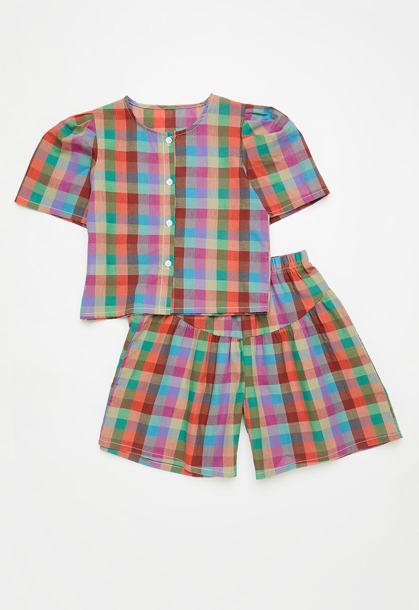 Pop Candy - Gingham top & bottom set - multi
