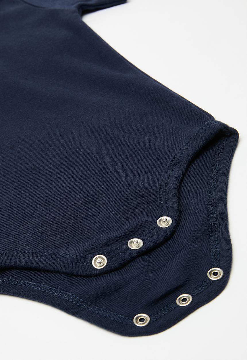 Pop Candy - Collared romper-navy blue