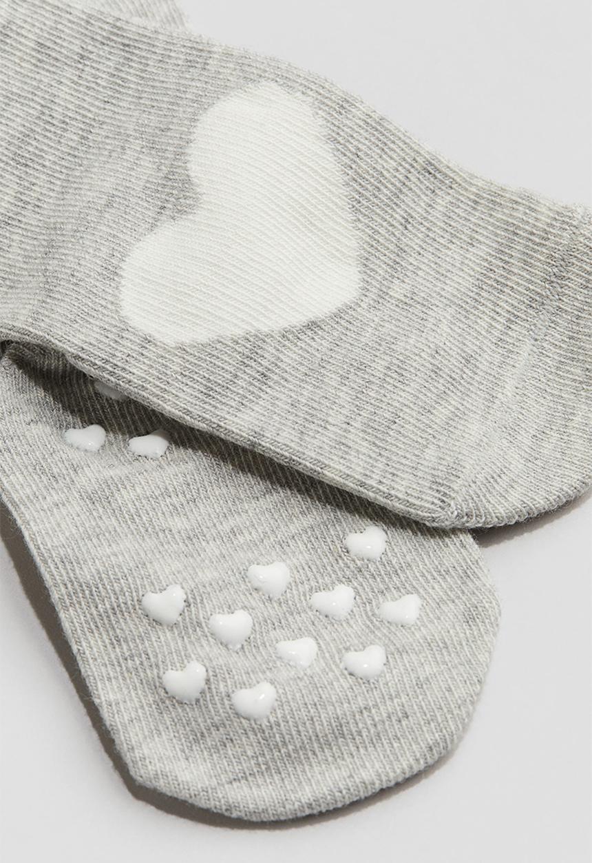 H&M - 3-pack anti-slip socks - dusty pink/spotted