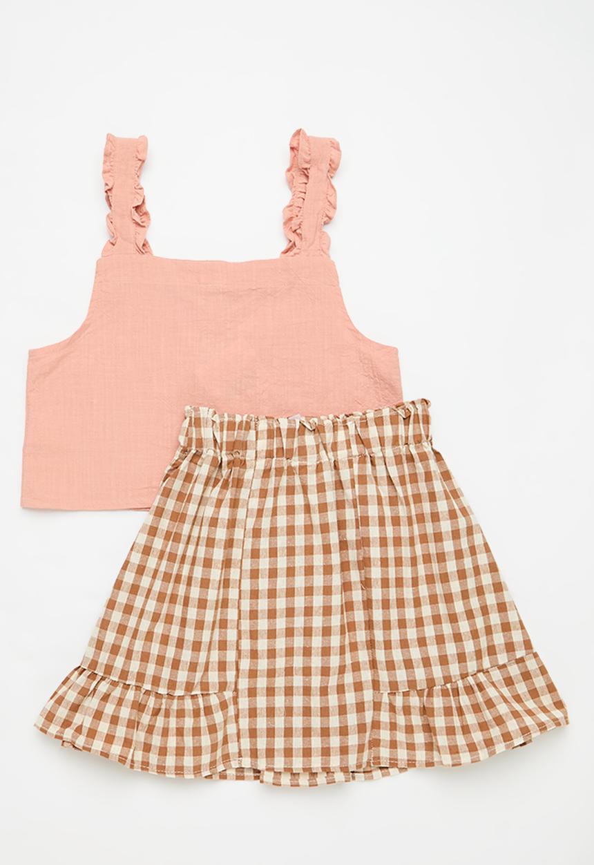 Pop Candy - Cropped top & skirt set - multi