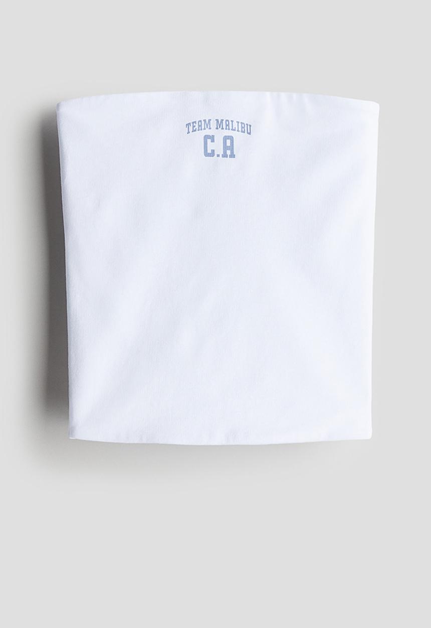 H&M - Jersey tube top - white team malibu