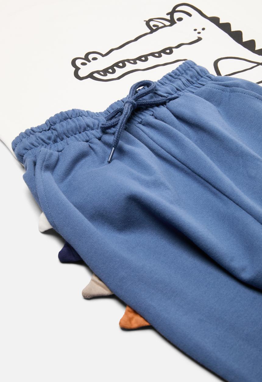 Pop Candy - Tee & jogger set - blue & white