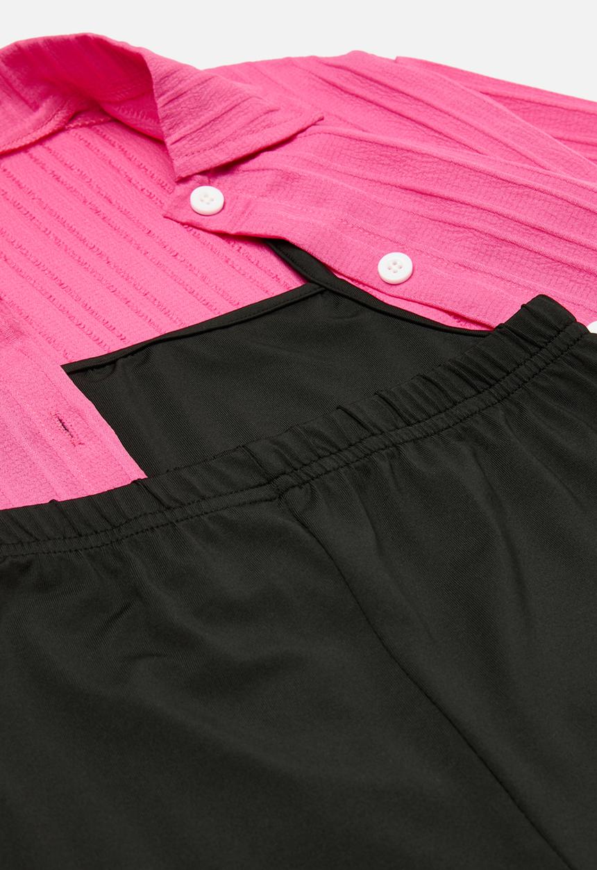 Pop Candy - 3 Piece top & bottom set - pink & black