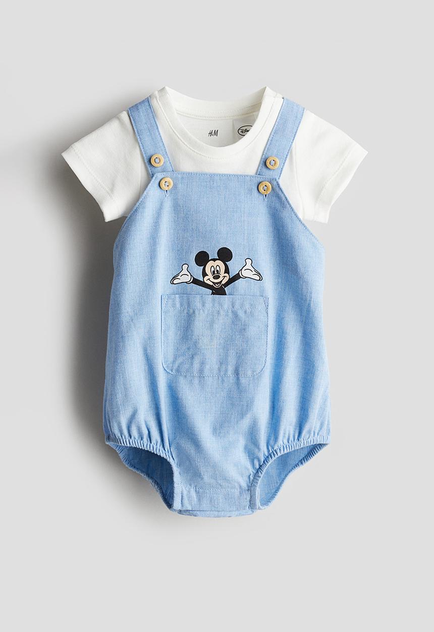 H&M - 2-piece cotton set - blue,white