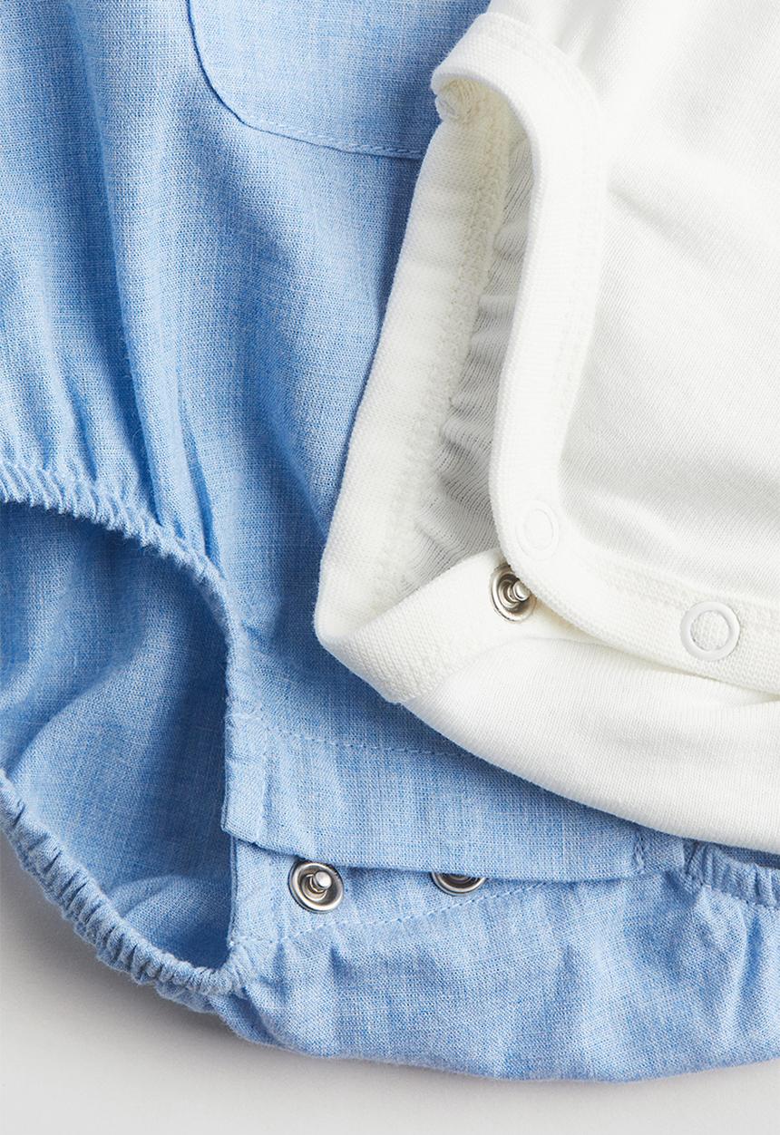 H&M - 2-piece cotton set - blue,white