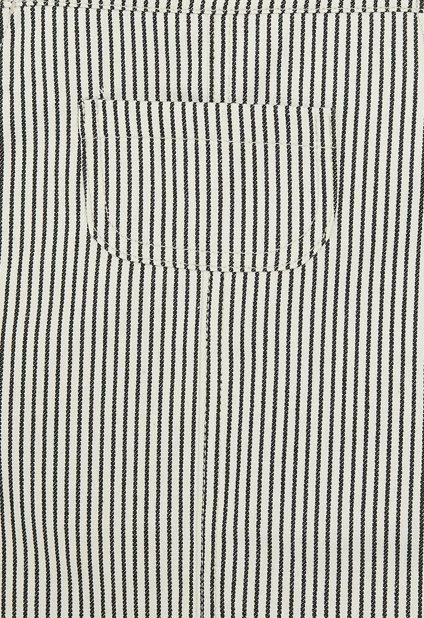 Pop Candy - Striped dungaree dress - black & ecru