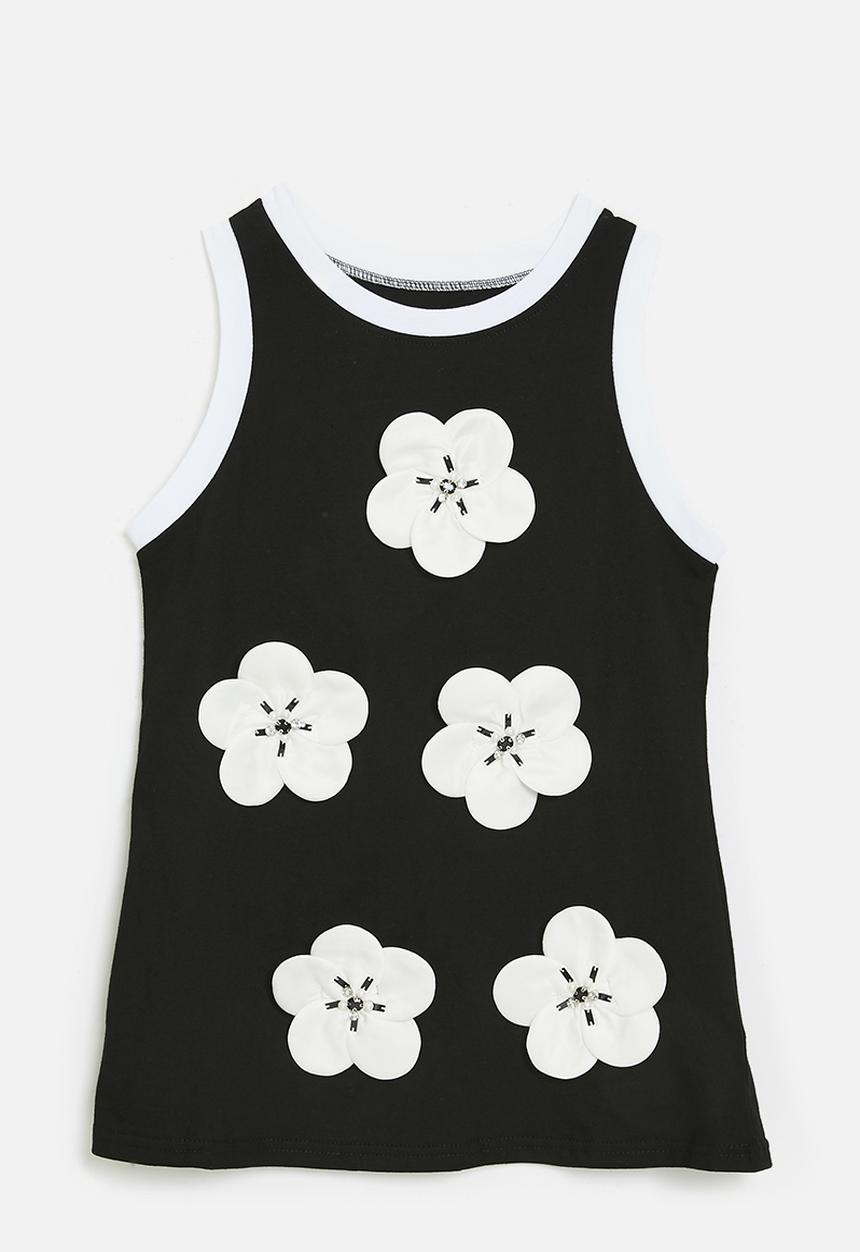 Pop Candy - Floral décor dress - black & white