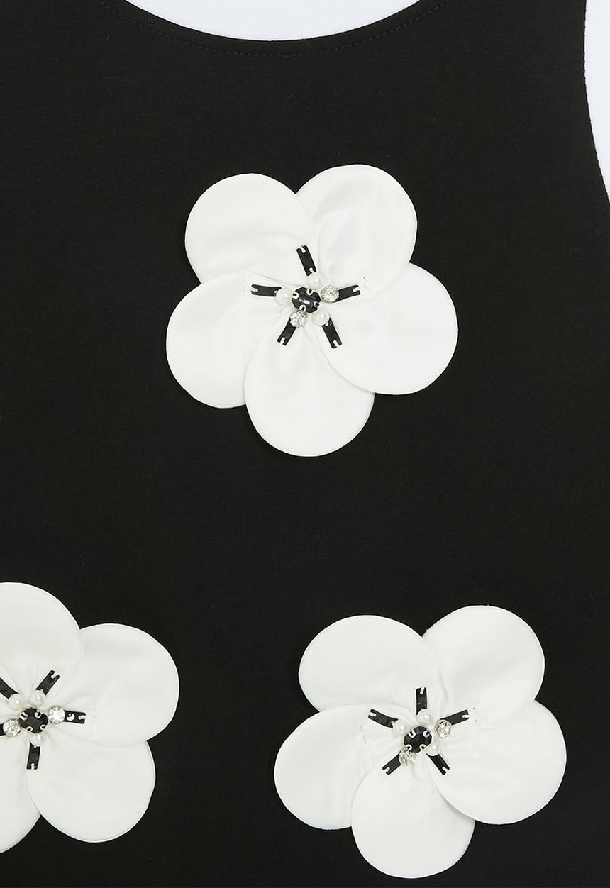 Pop Candy - Floral décor dress - black & white