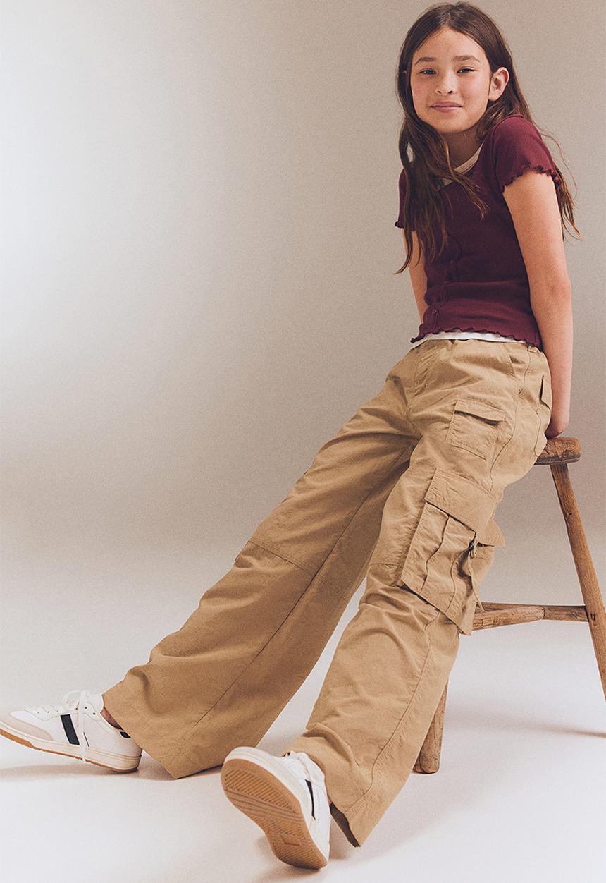 H&M - Wide cargo trousers - beige