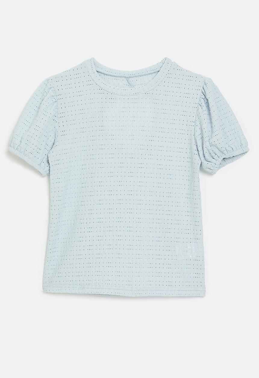 Pop Candy - Bow décor top - blue & white