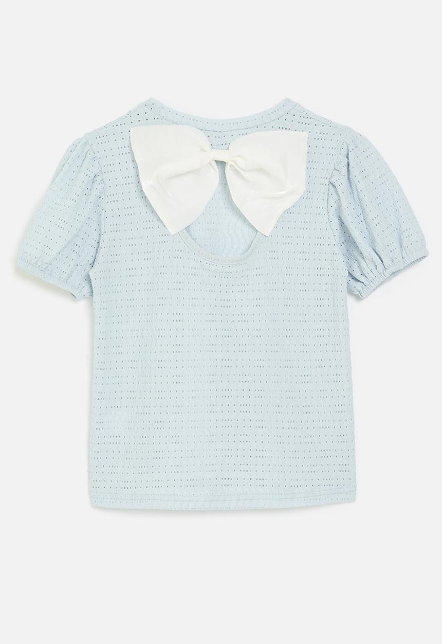 Pop Candy - Bow décor top - blue & white