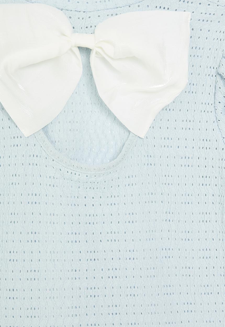 Pop Candy - Bow décor top - blue & white