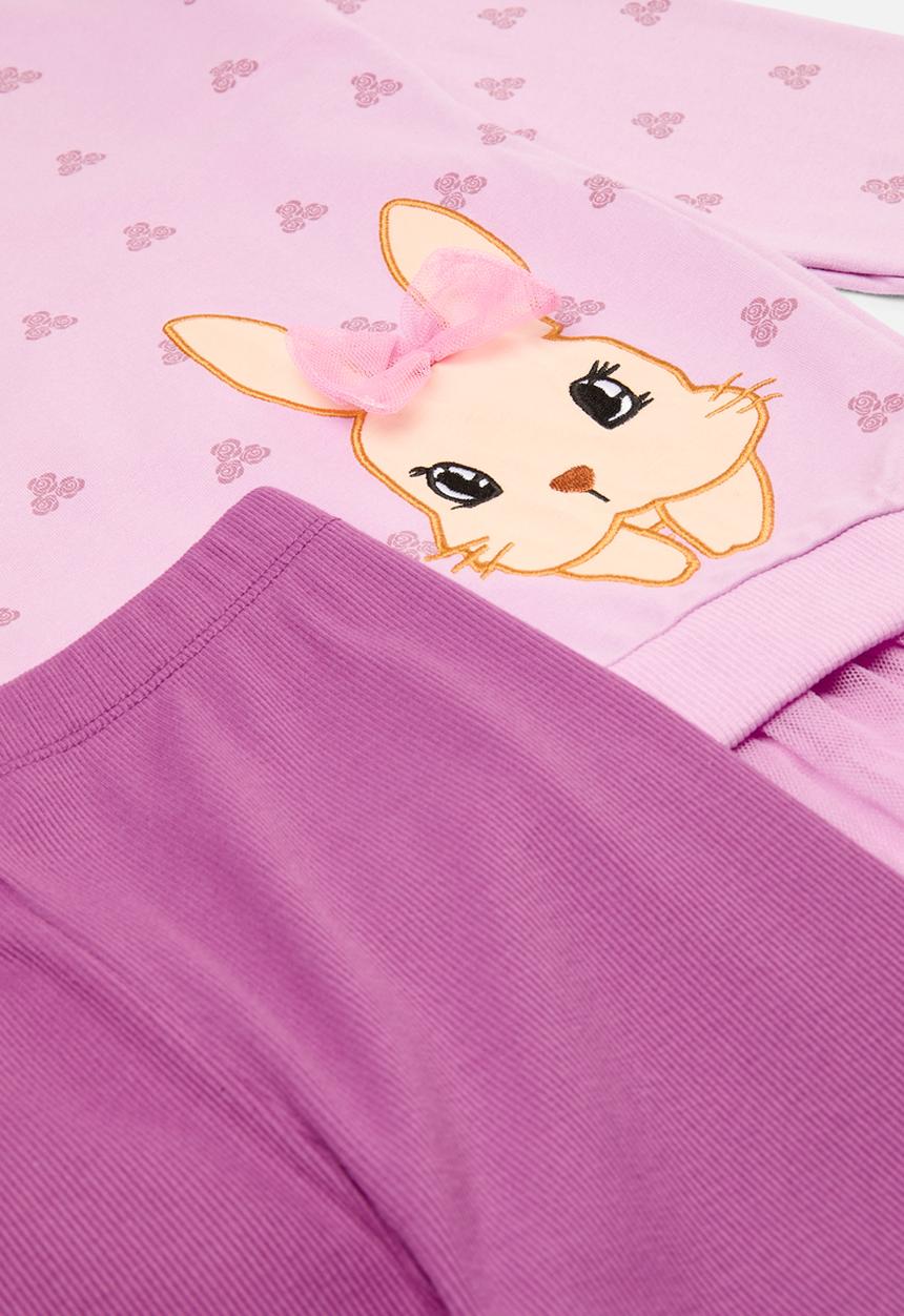 Pop Candy - Printed sweat top & legging set - purple