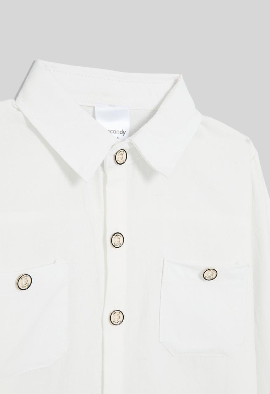 Pop Candy - Button down shirt-white