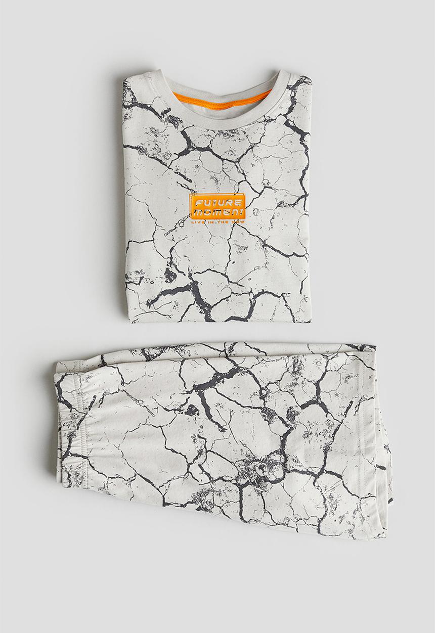 H&M - Cotton jersey pyjamas - light mole patterned