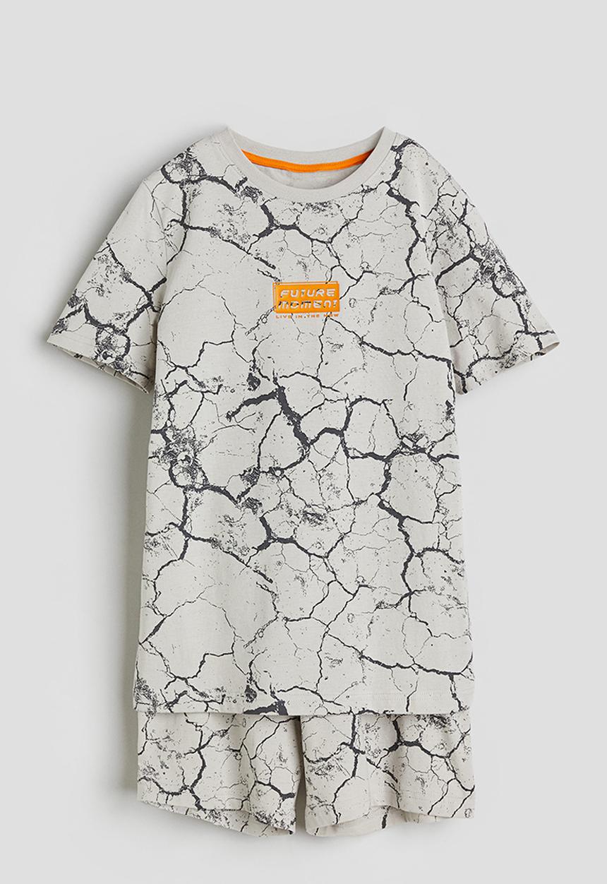 H&M - Cotton jersey pyjamas - light mole patterned