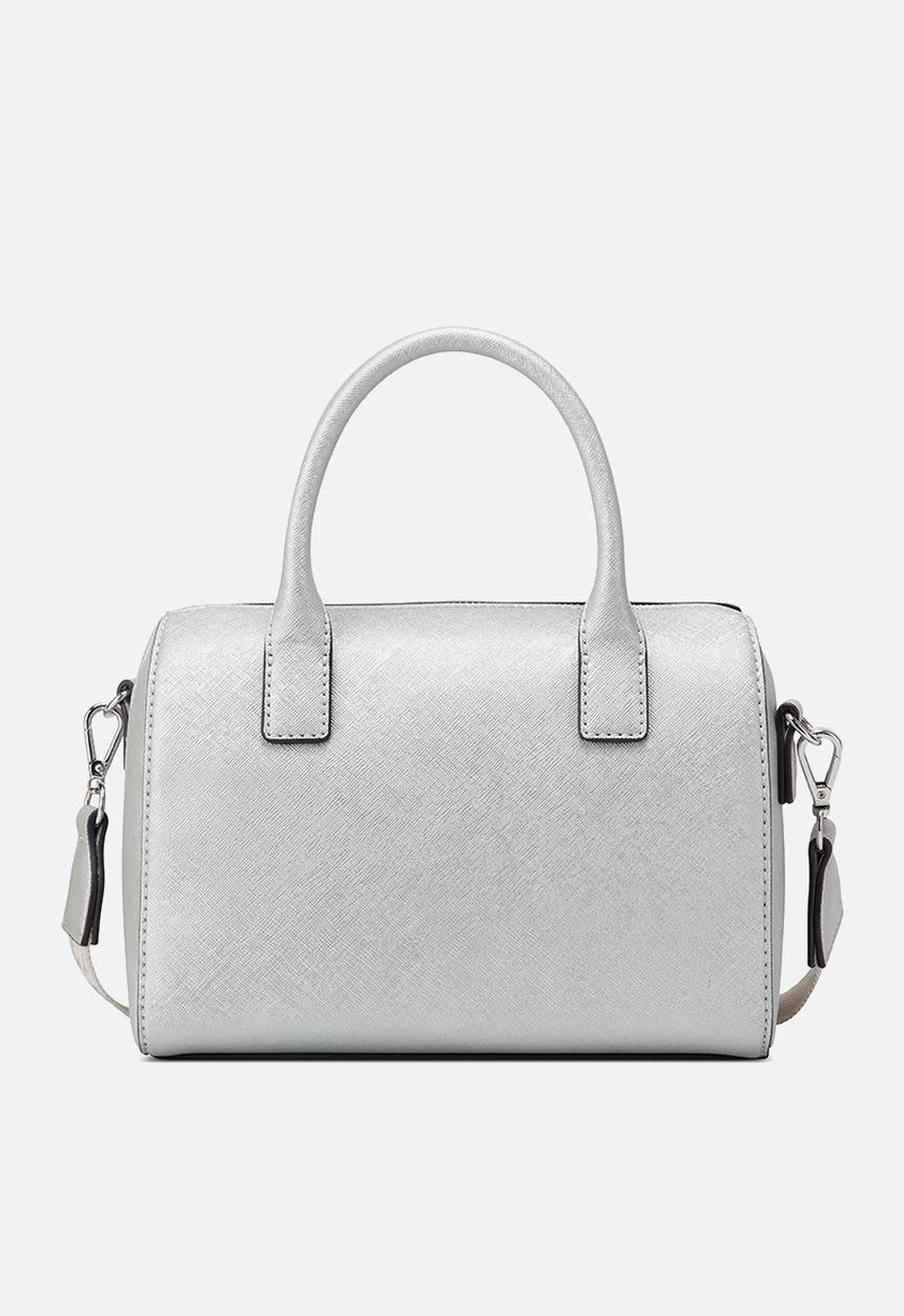 GUESS - Berkton barrel satchel - silver