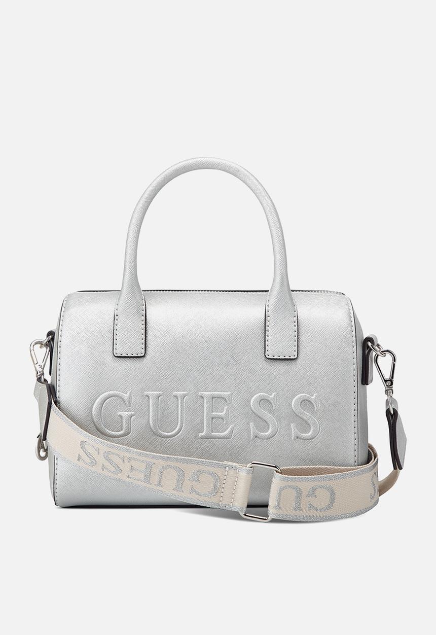 GUESS - Berkton barrel satchel - silver