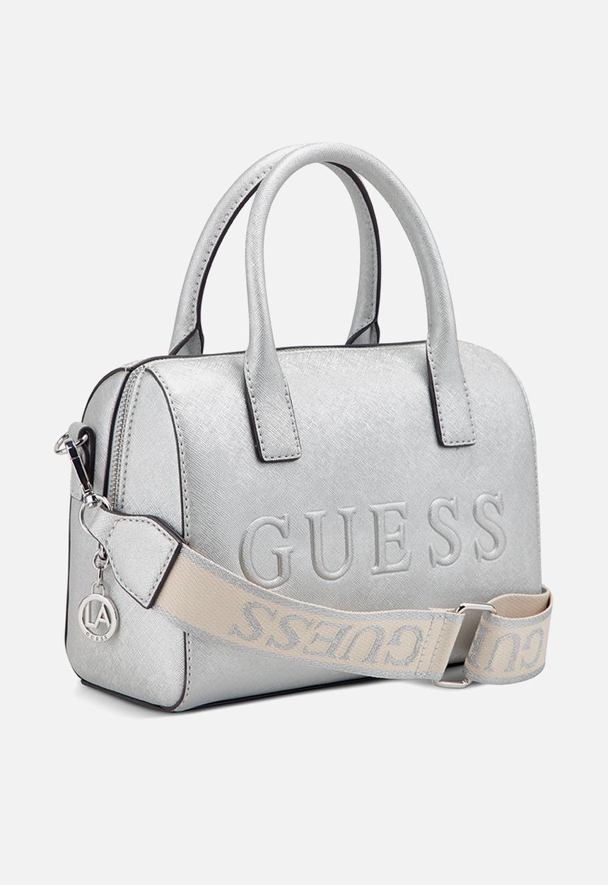 GUESS - Berkton barrel satchel - silver
