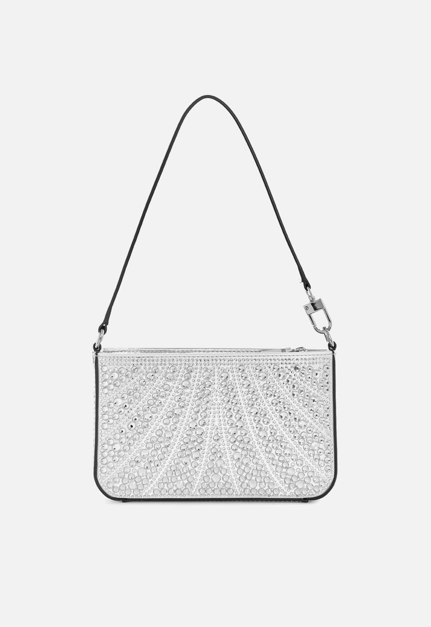 GUESS - Beauvoir mini top zip shoulder bag - silver