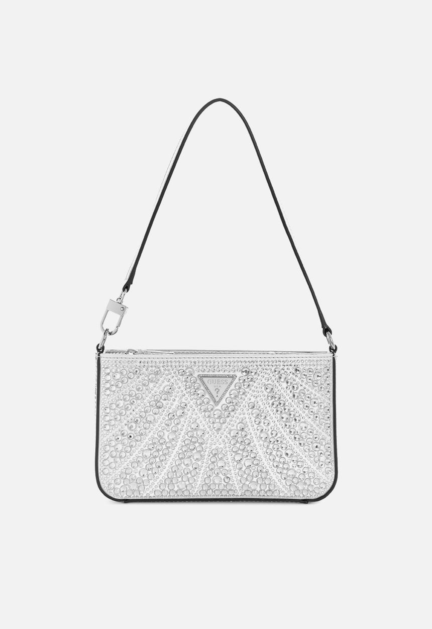 GUESS - Beauvoir mini top zip shoulder bag - silver