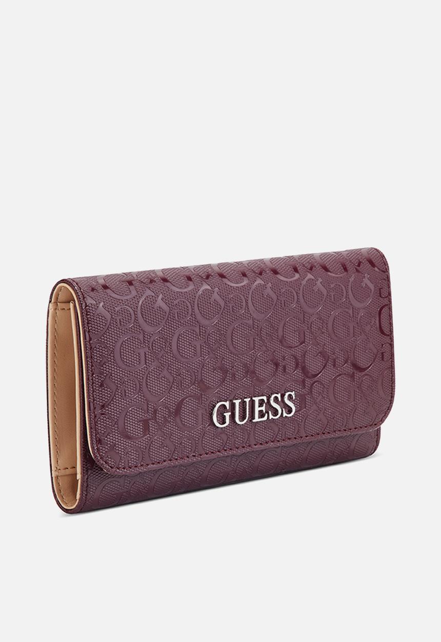 GUESS - Abbas slim clutch - merlot