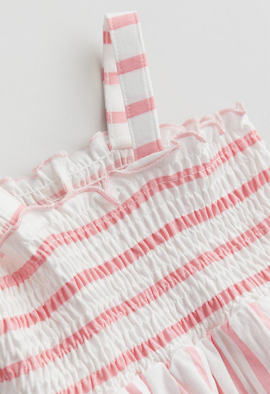 H&M - Cotton jersey romper suit - light pink striped