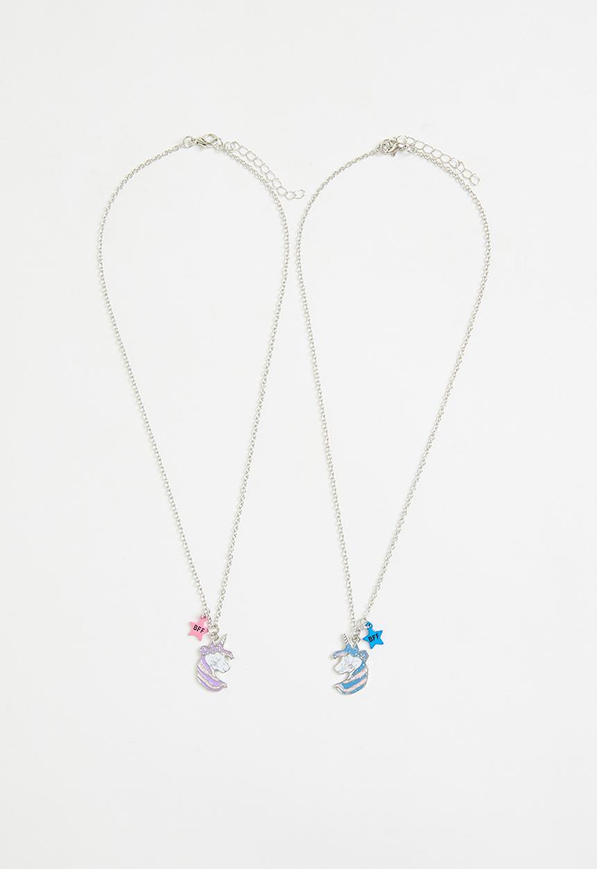 Pop Candy - Unicorn best friend necklace - silver