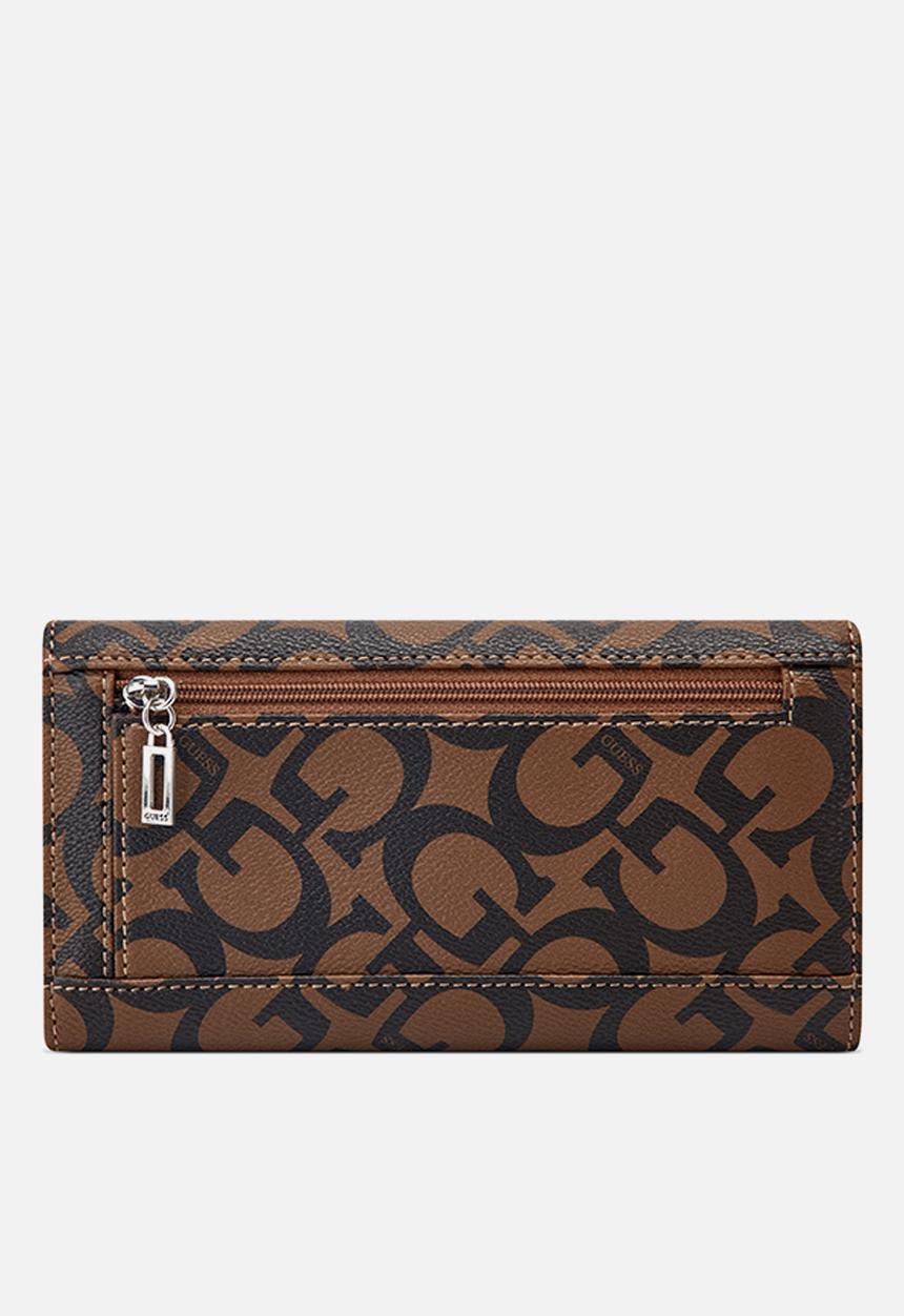 GUESS - Abbas slim clutch - dark brown