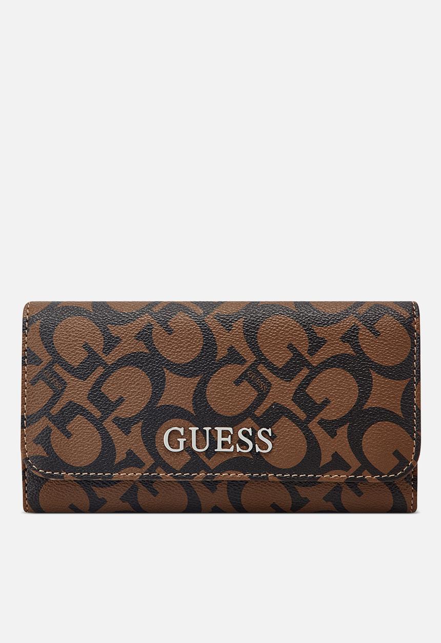 GUESS - Abbas slim clutch - dark brown