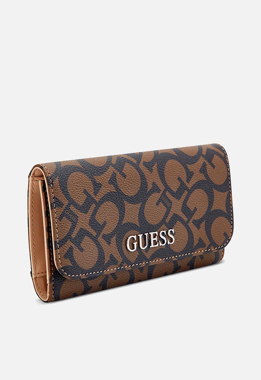 GUESS - Abbas slim clutch - dark brown