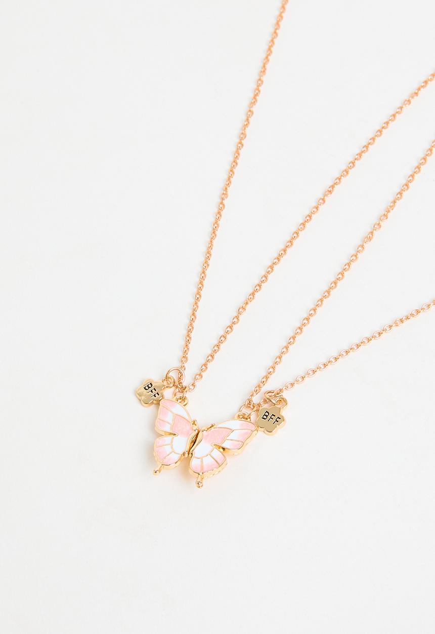 Pop Candy - Butterfly bff necklace - pink