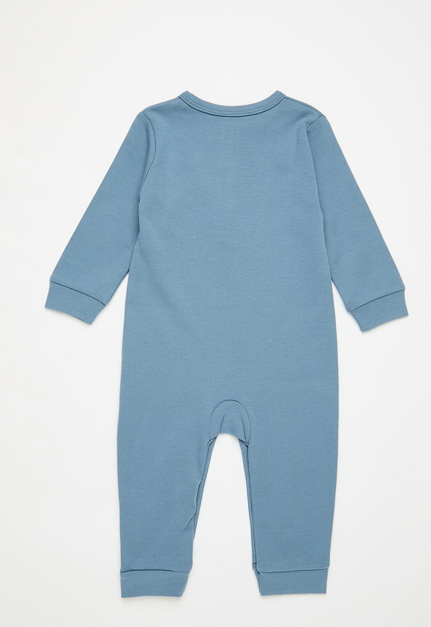 Pop Candy - Half button romper - light blue