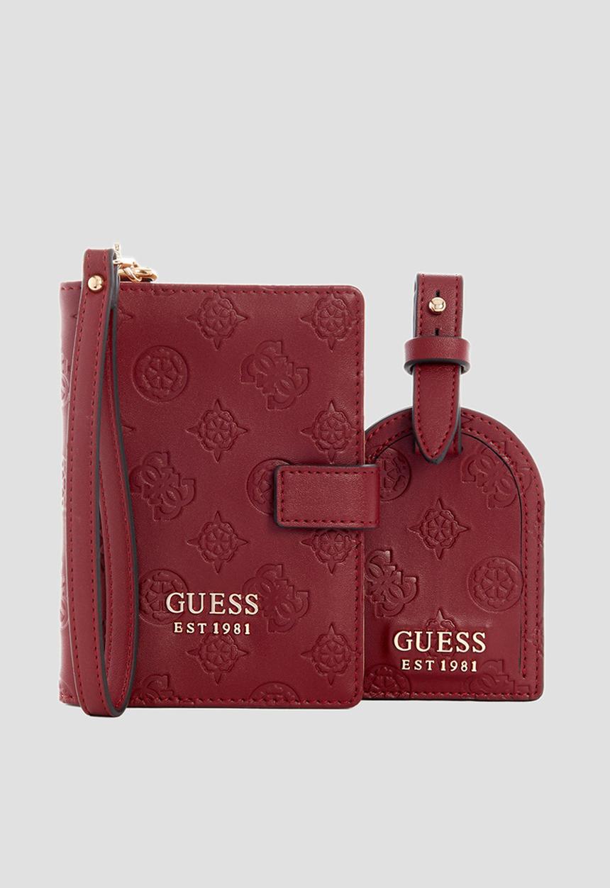 GUESS - Wilder BXD Luggage Tag & Passport Case - Claret