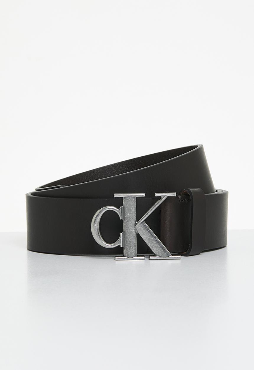 Calvin Klein - Round Mono Plaque Lthr Belt 40mm - Brown