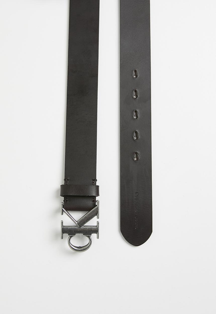 Calvin Klein - Round Mono Plaque Lthr Belt 40mm - Brown