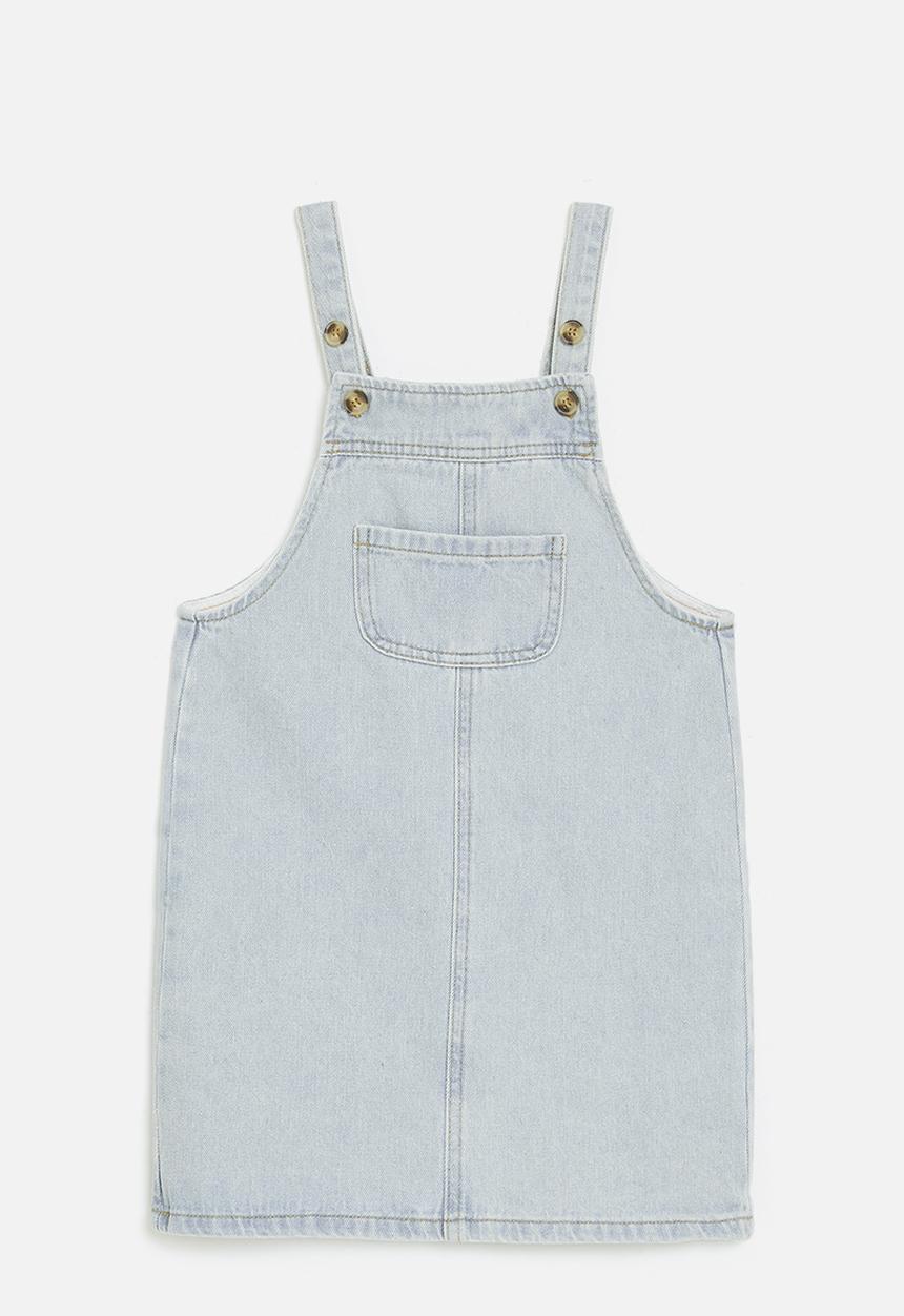 Pop Candy - Denim dungaree dress - stonewash