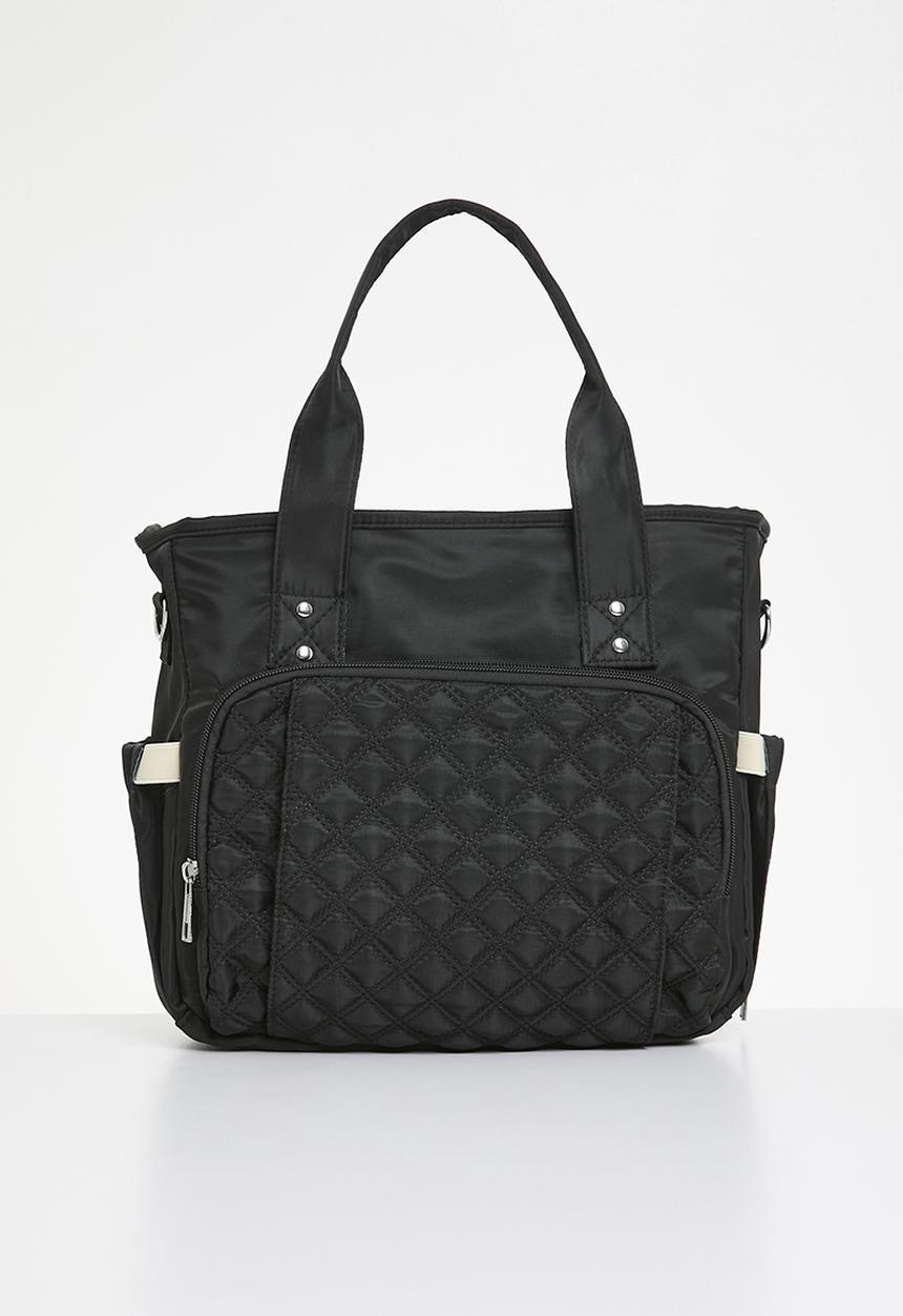 Pop Candy - Quilted nappy bag - black