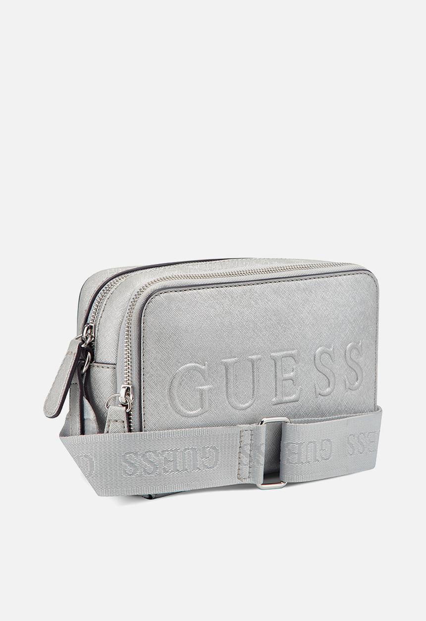 GUESS - Haddington mini double zip crossbody - silver