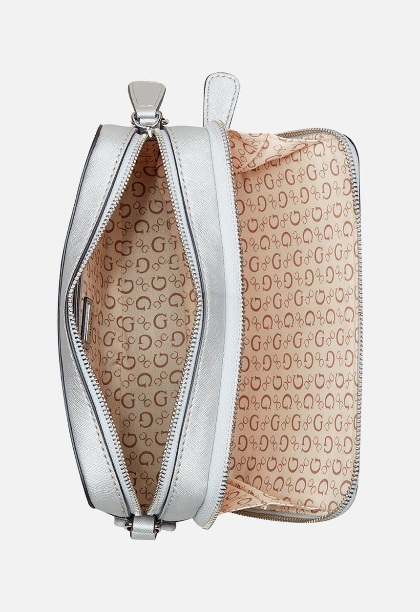 GUESS - Haddington mini double zip crossbody - silver