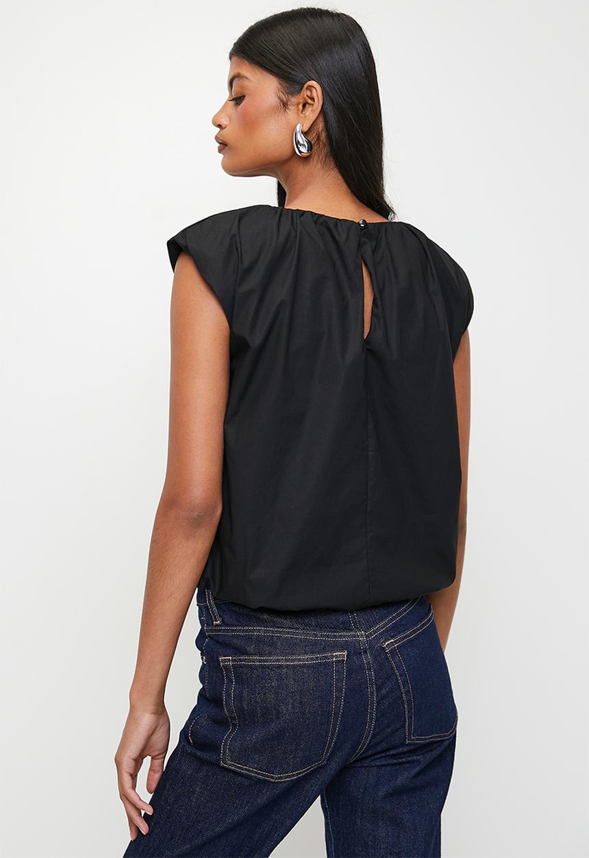 Superbalist - Bubble hem blouse - black